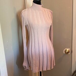 Free People Pink Long Sleeve Dress